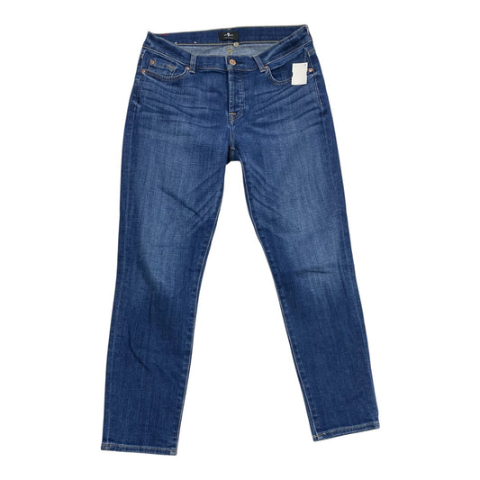 Jeans Straight By 7 For All Mankind In Blue Denim, Size:6