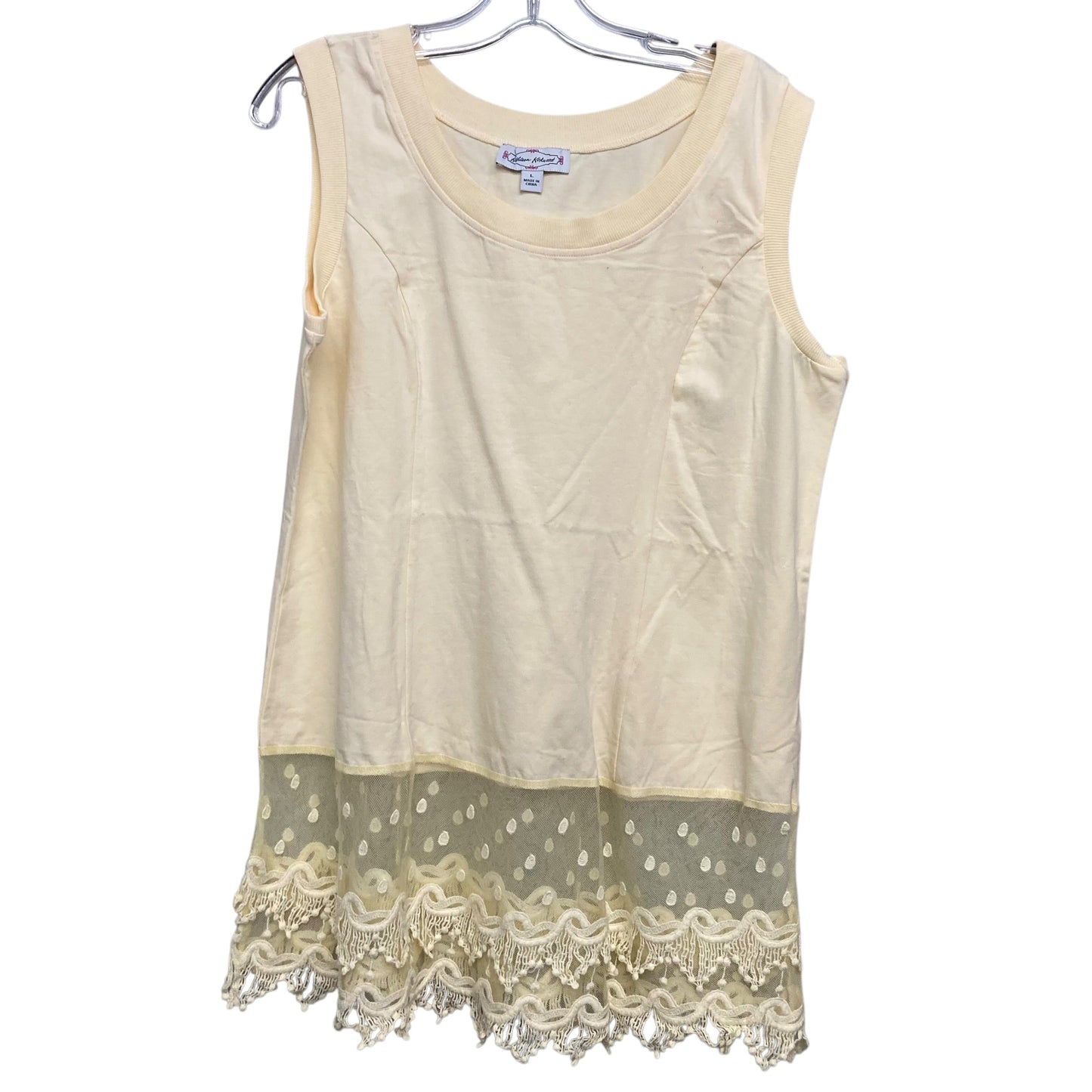 Top Sleeveless By Kathleen Kirkwood In Yellow, Size:L