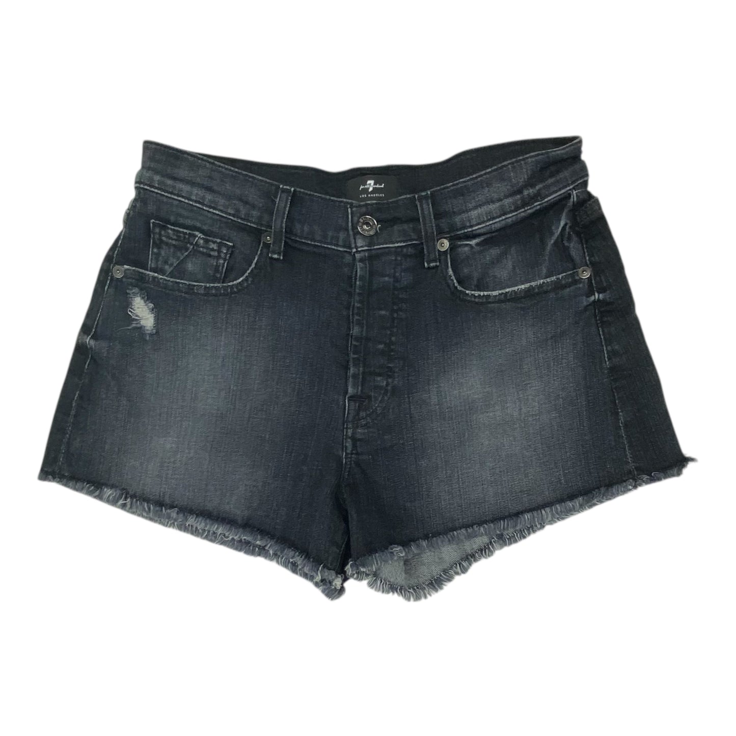 Shorts By 7 For All Mankind In Black Denim, Size:6