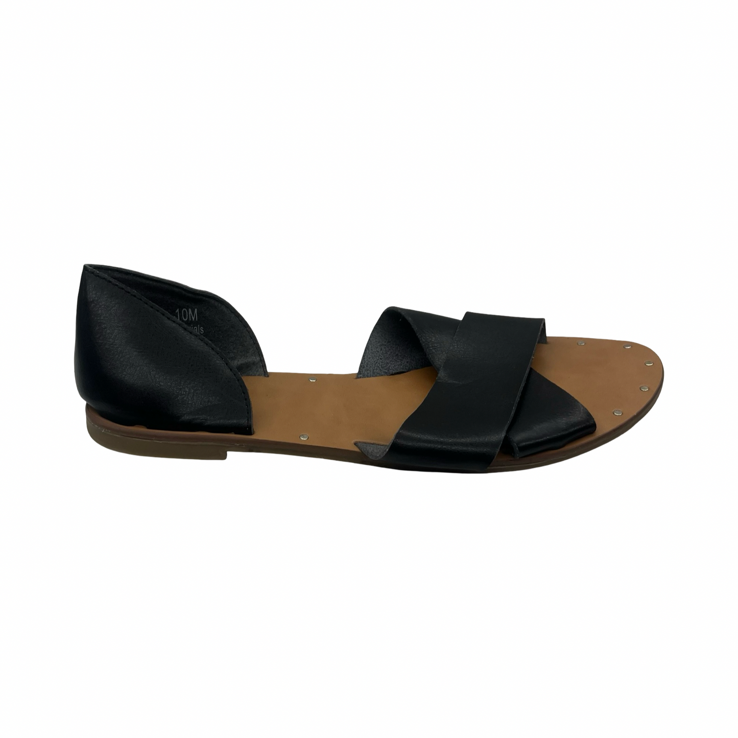 Sandals Flats By Clothes Mentor In Black, Size:10