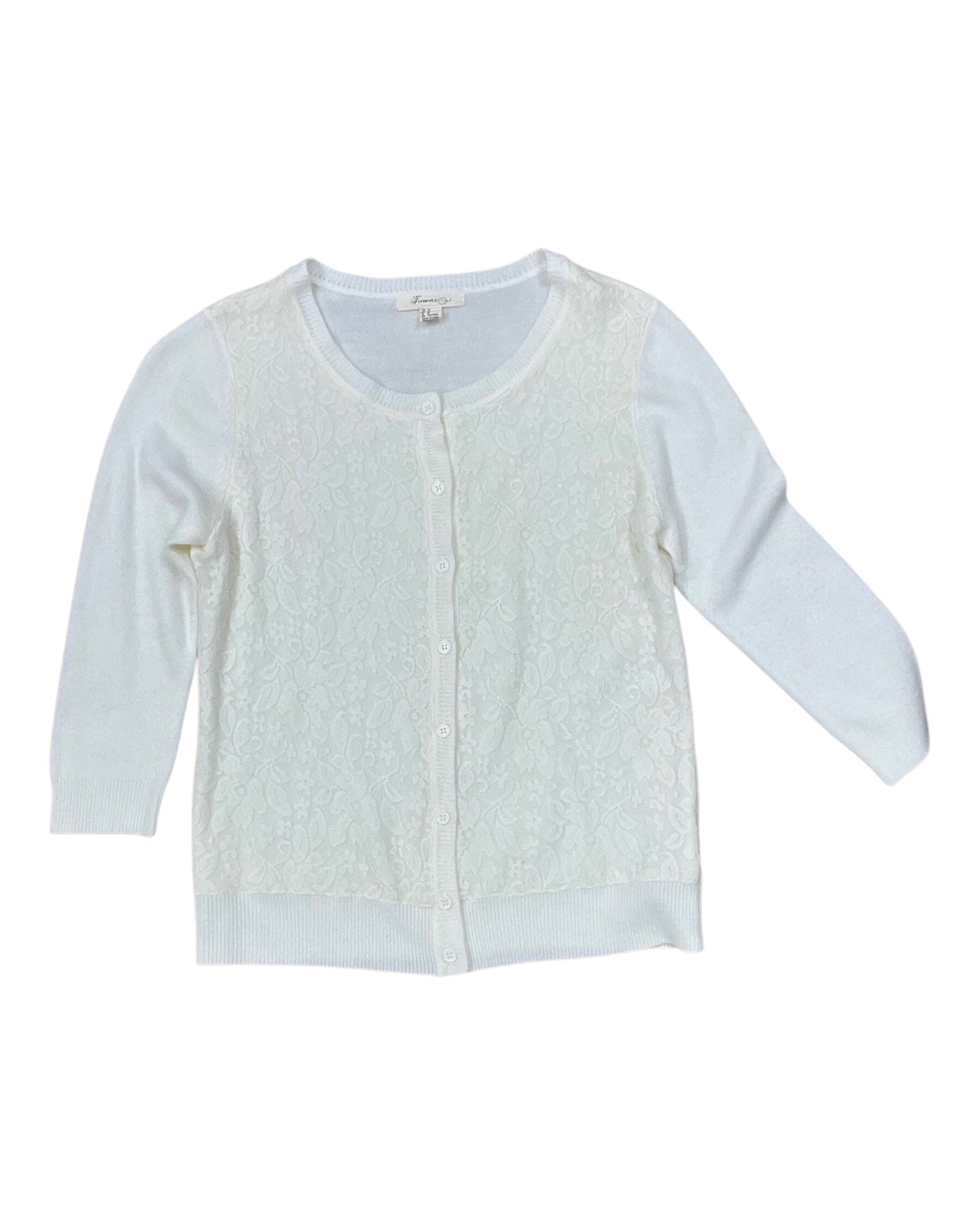 Cardigan By Forever 21 In Cream, Size:M