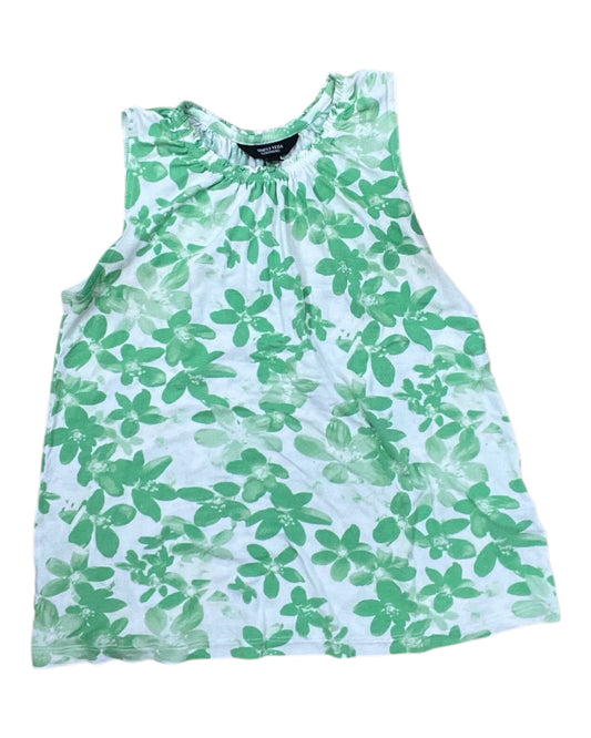 Top Sleeveless By Simply Vera In Green & White, Size:Xs