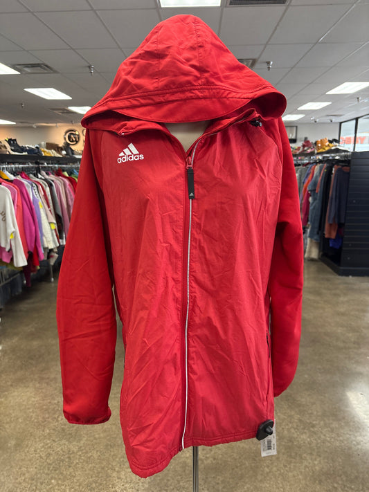 Athletic Jacket By Adidas In Red, Size:L
