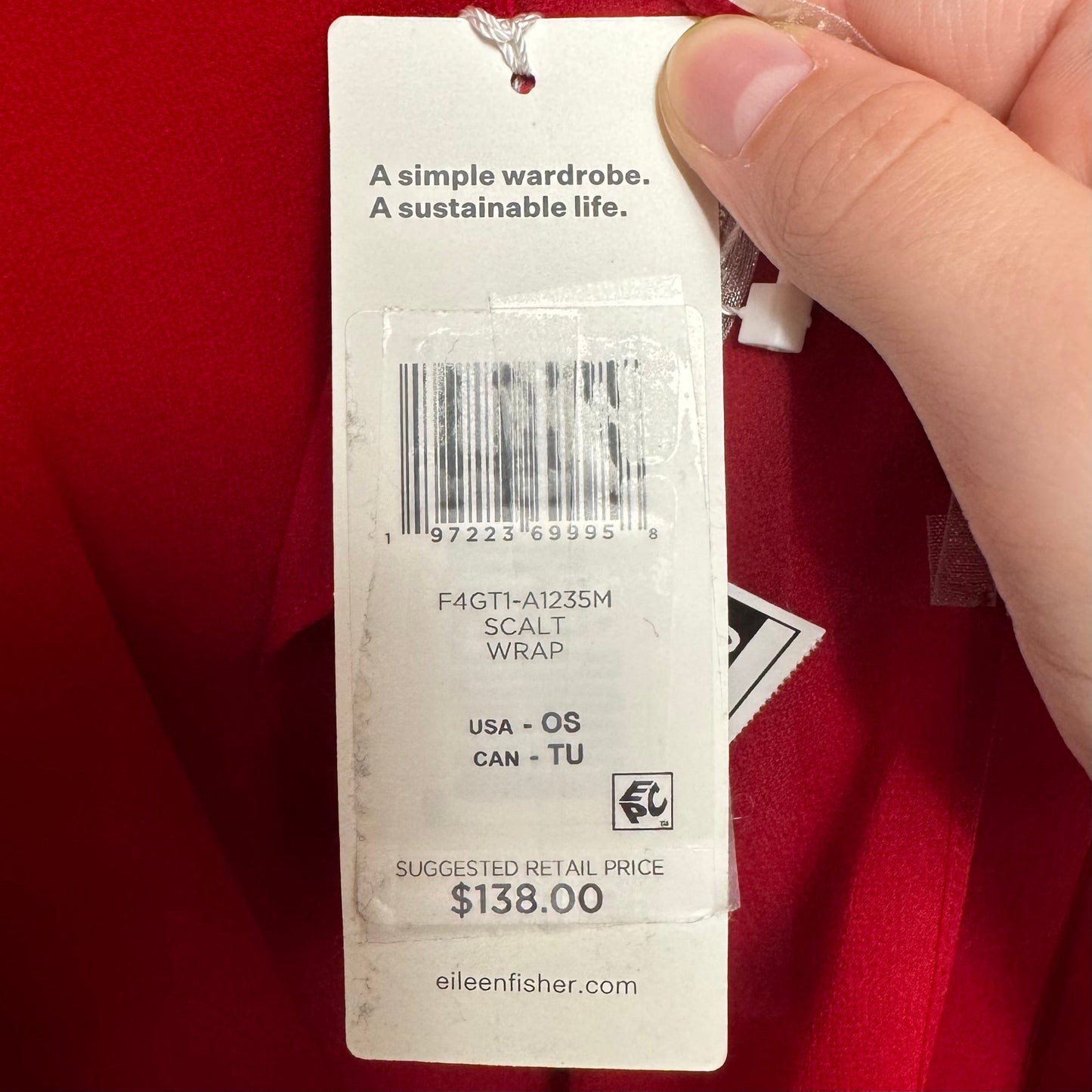 Sheer Silk Georgette Poncho By Eileen Fisher In Red, Size: Osfm