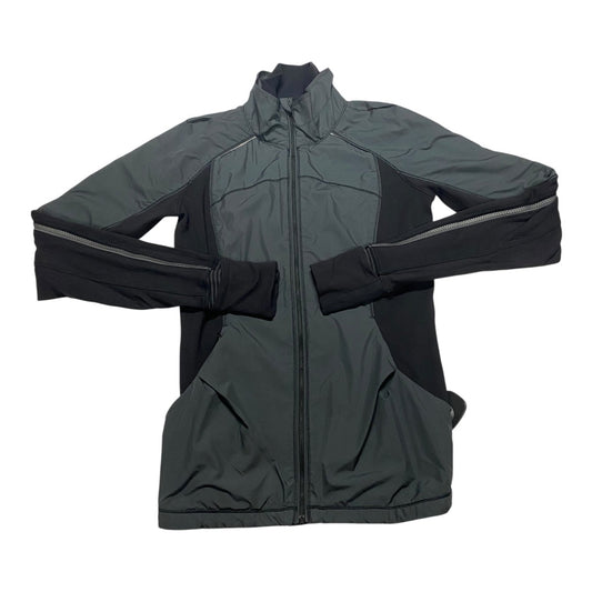 Athletic Jacket By Lululemon In Grey, Size:6