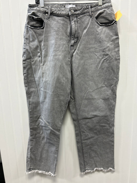 Jeans Straight By Loft In Grey Denim, Size:12