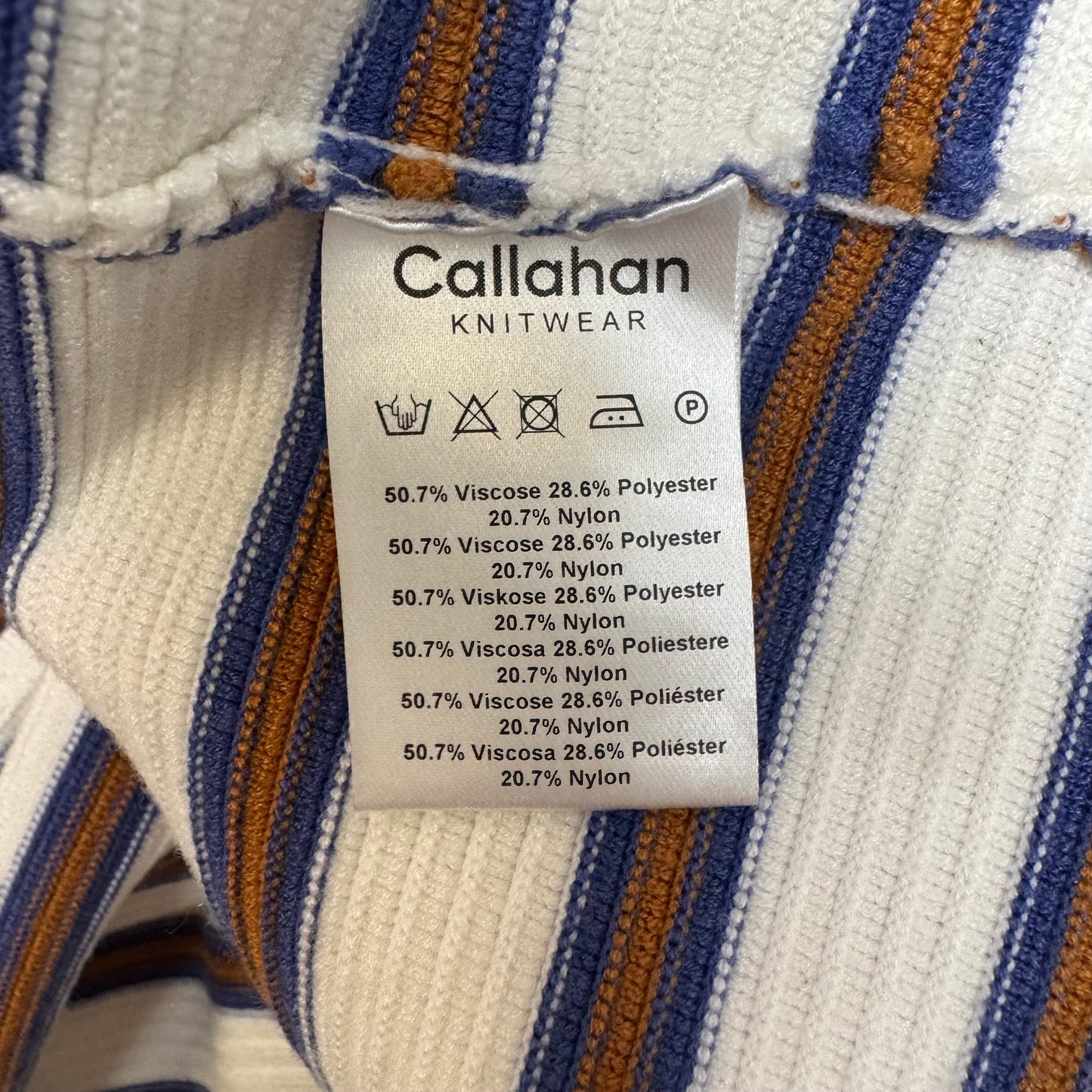 Whitney Zip-Up Pullover By Callahan In Striped Pattern, Size: S