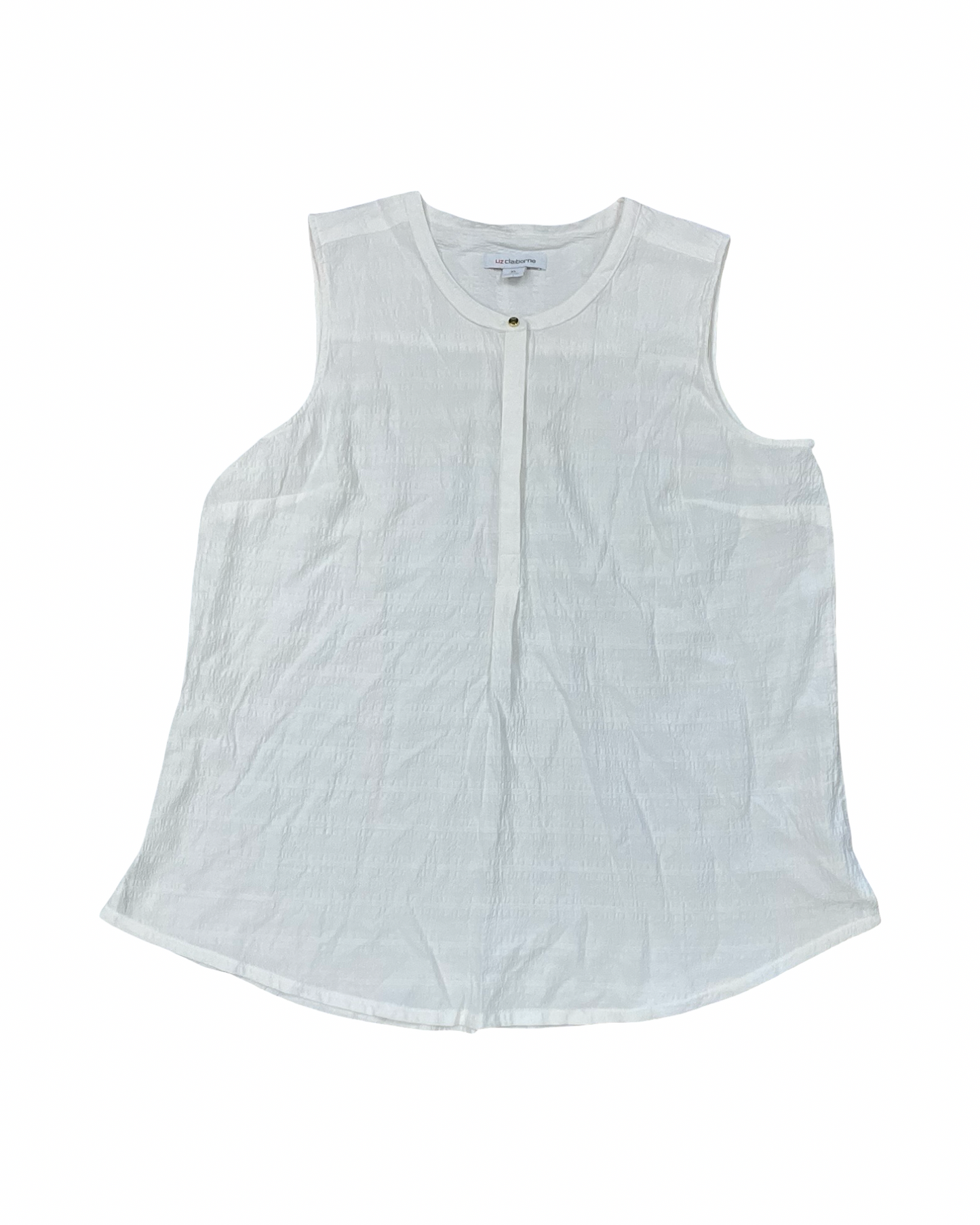 Top Sleeveless By Liz Claiborne In White, Size:Xl