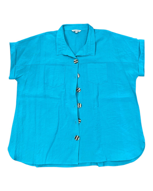 Top Ss By John Mark In Teal, Size:1X