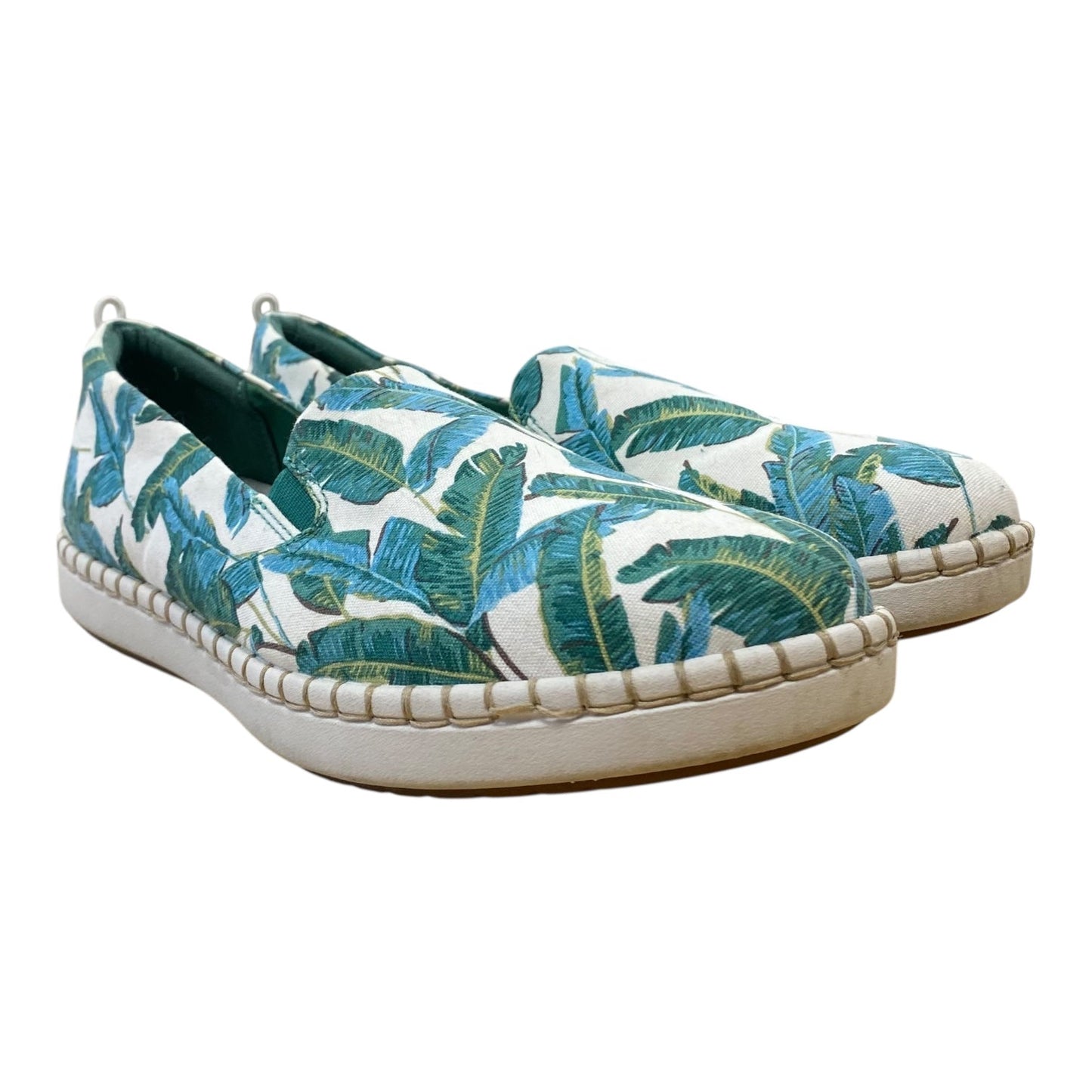 Shoes Sneakers By Clarks In Green & White, Size:9.5