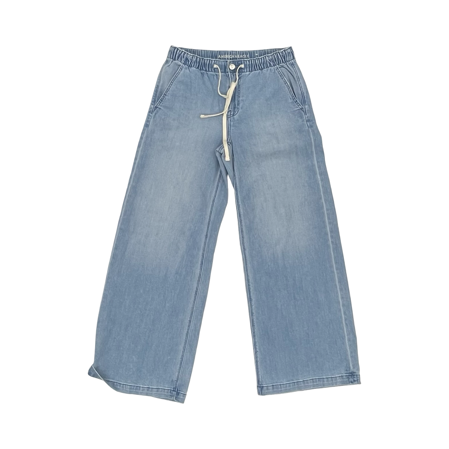 Jeans Wide Leg By American Eagle In Blue Denim, Size:S