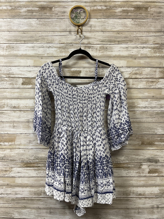 Dress Casual Short By Japna In Blue & White, Size:M