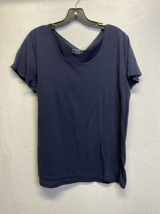 Top Ss Basic By Chelsea And Theodore In Navy, Size:2X