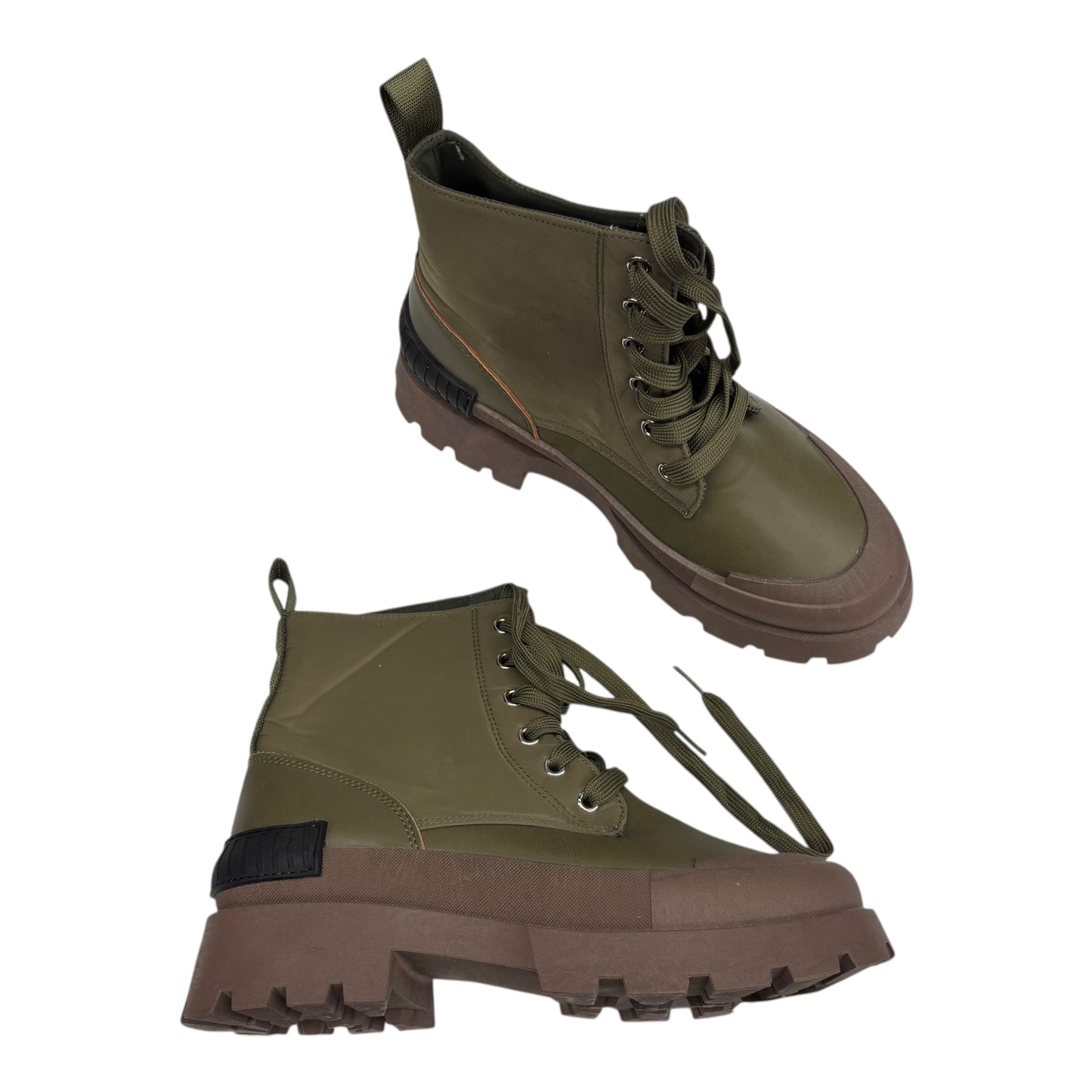 Boots Ankle Flats By Qupid In Green, Size:9