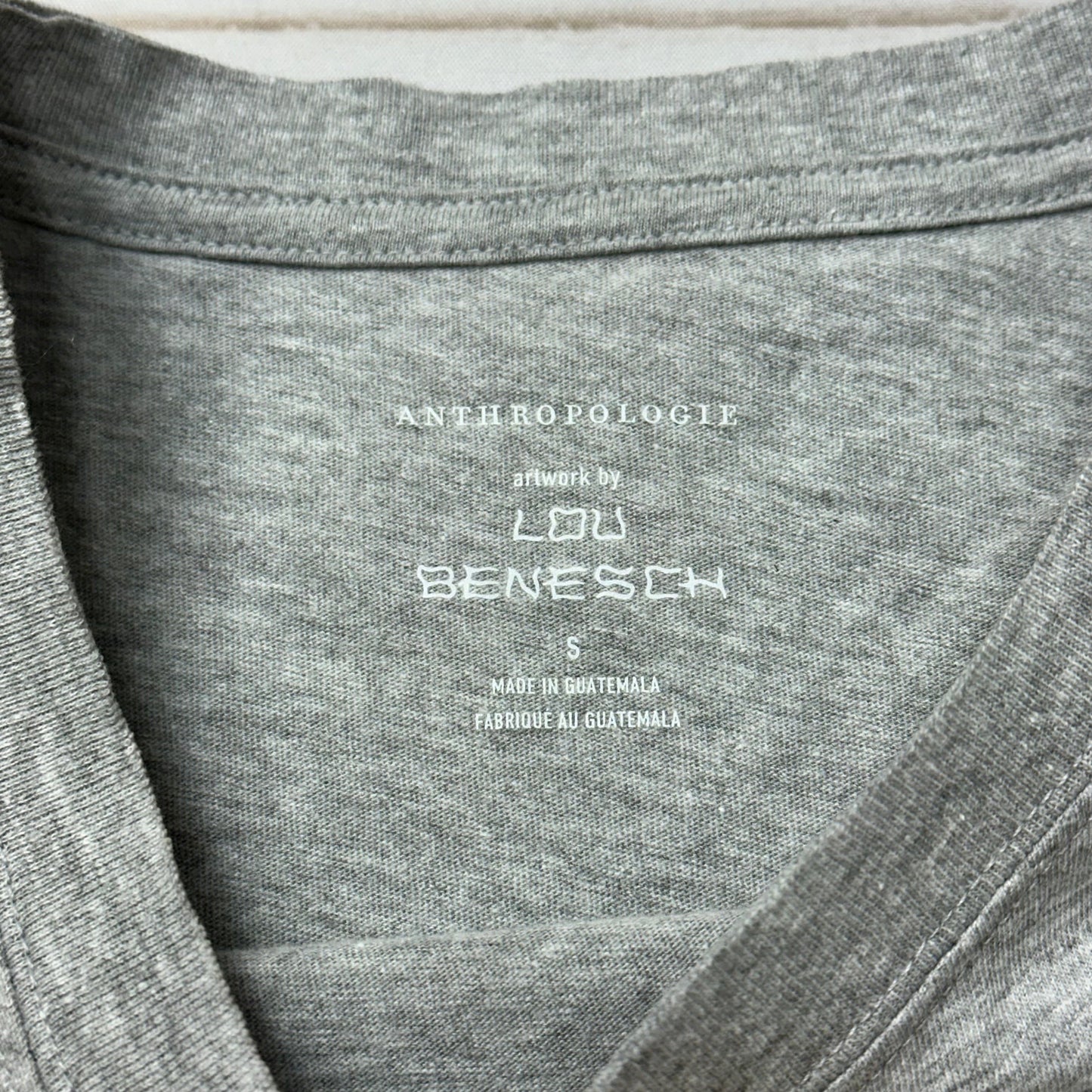 Top Short Sleeve By Anthropologie In Grey, Size: S