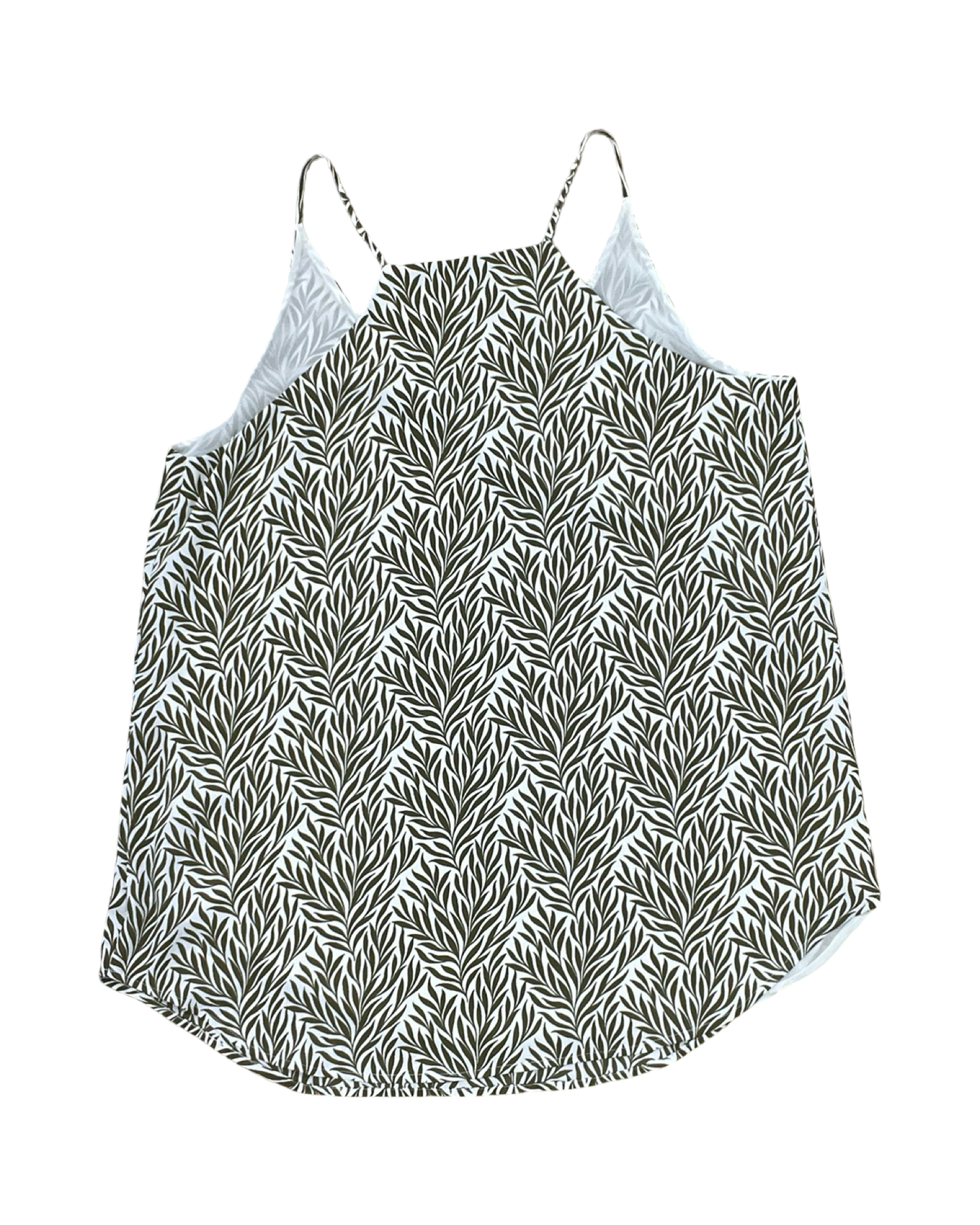 Top Cami By Loft In Green & White, Size:S