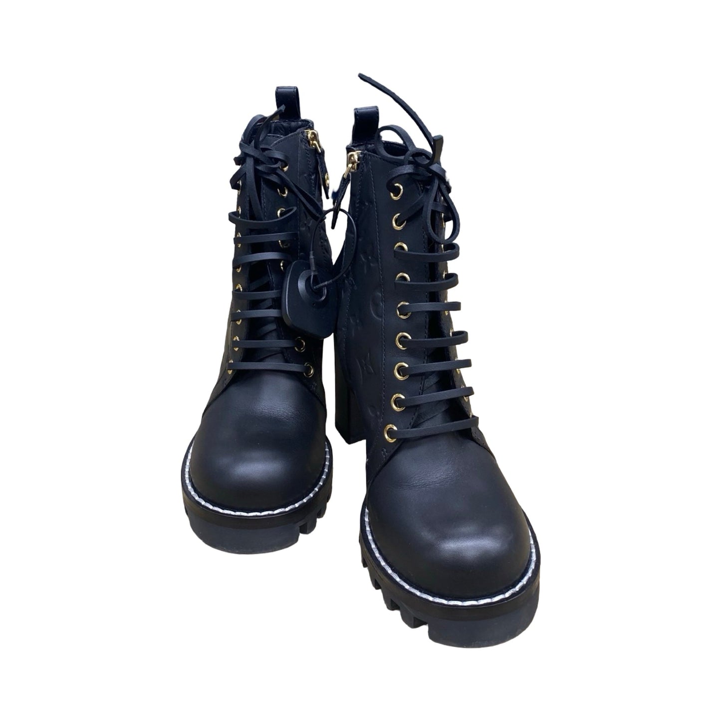 Boots Luxury Designer By Louis Vuitton In Black, Size:8.5
