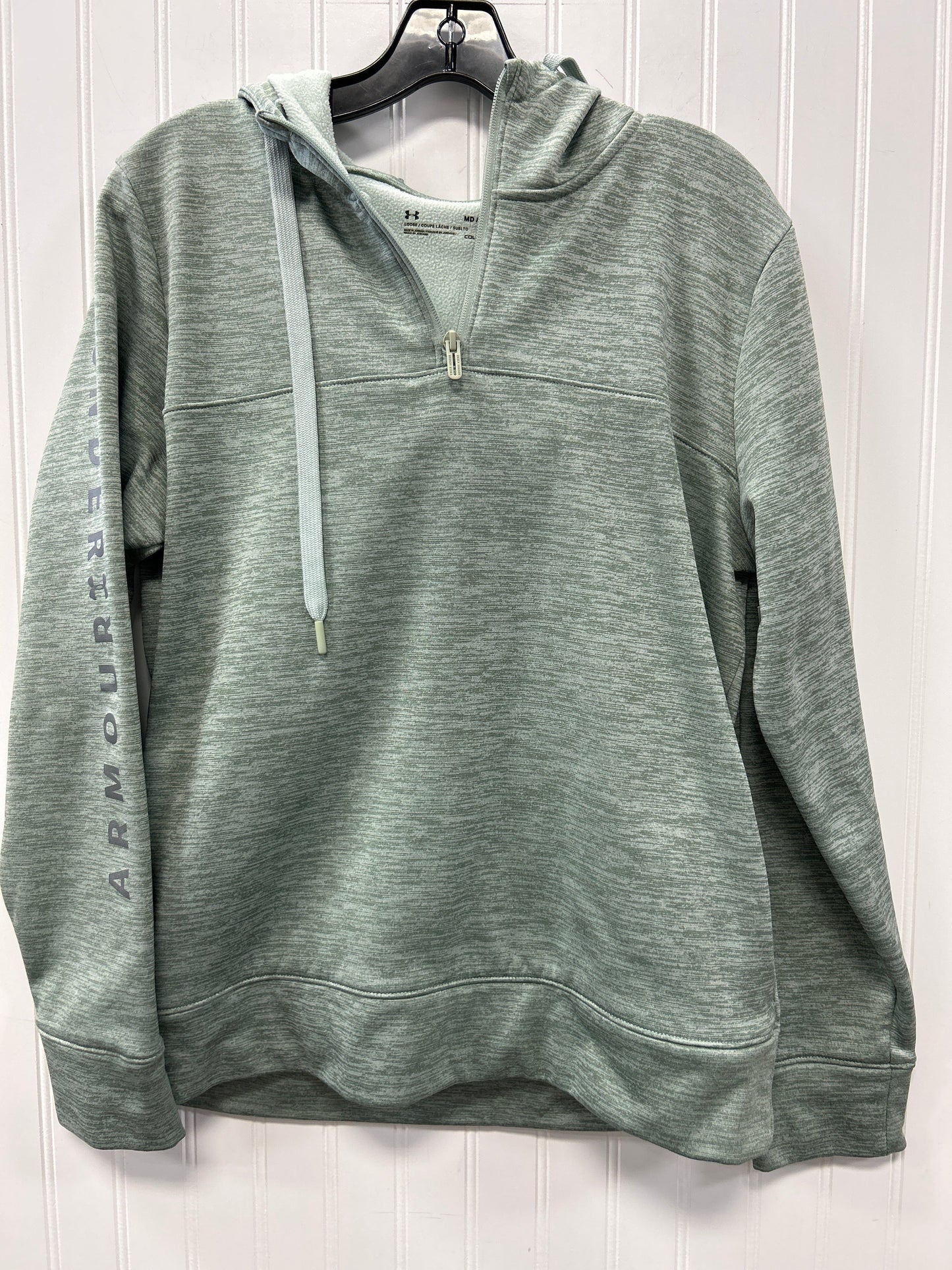 Sweatshirt Hoodie By Under Armour In Green, Size:M