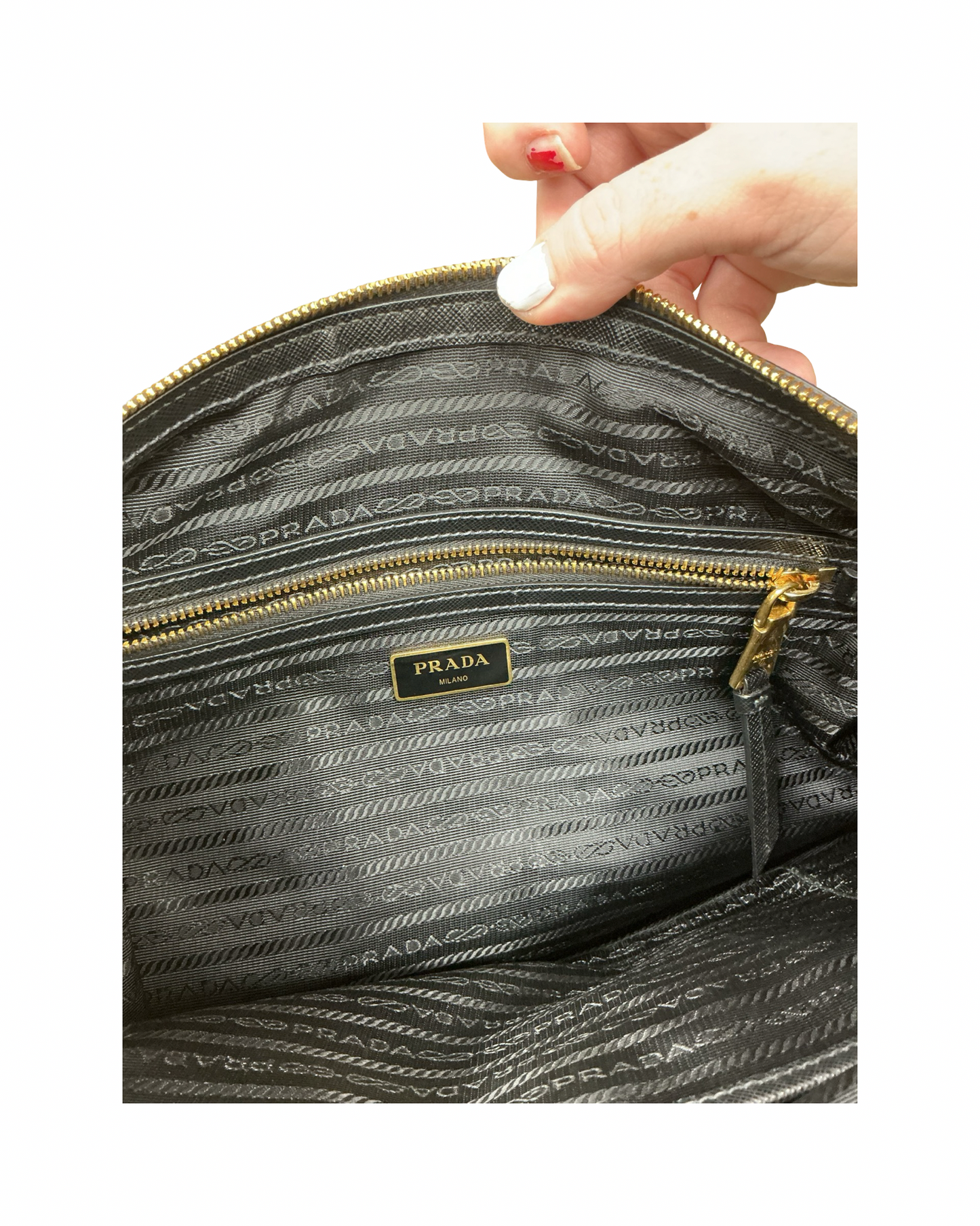 Handbag Luxury Designer By Prada In Black, Size:Medium