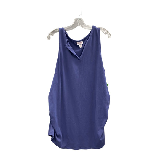 Mat Top Sleeveless By Isabel Maternity In Blue, Size:1X