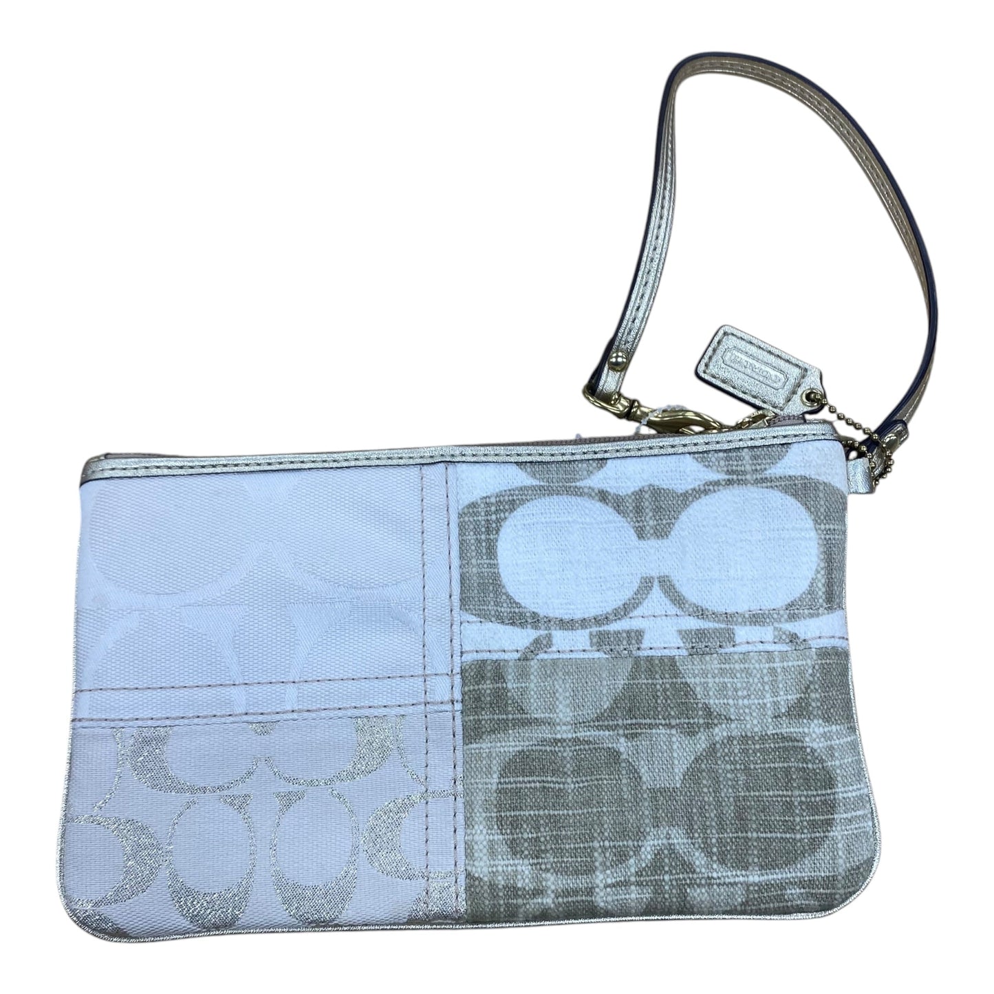Wristlet Designer By Coach In Gold & Tan, Size:Large