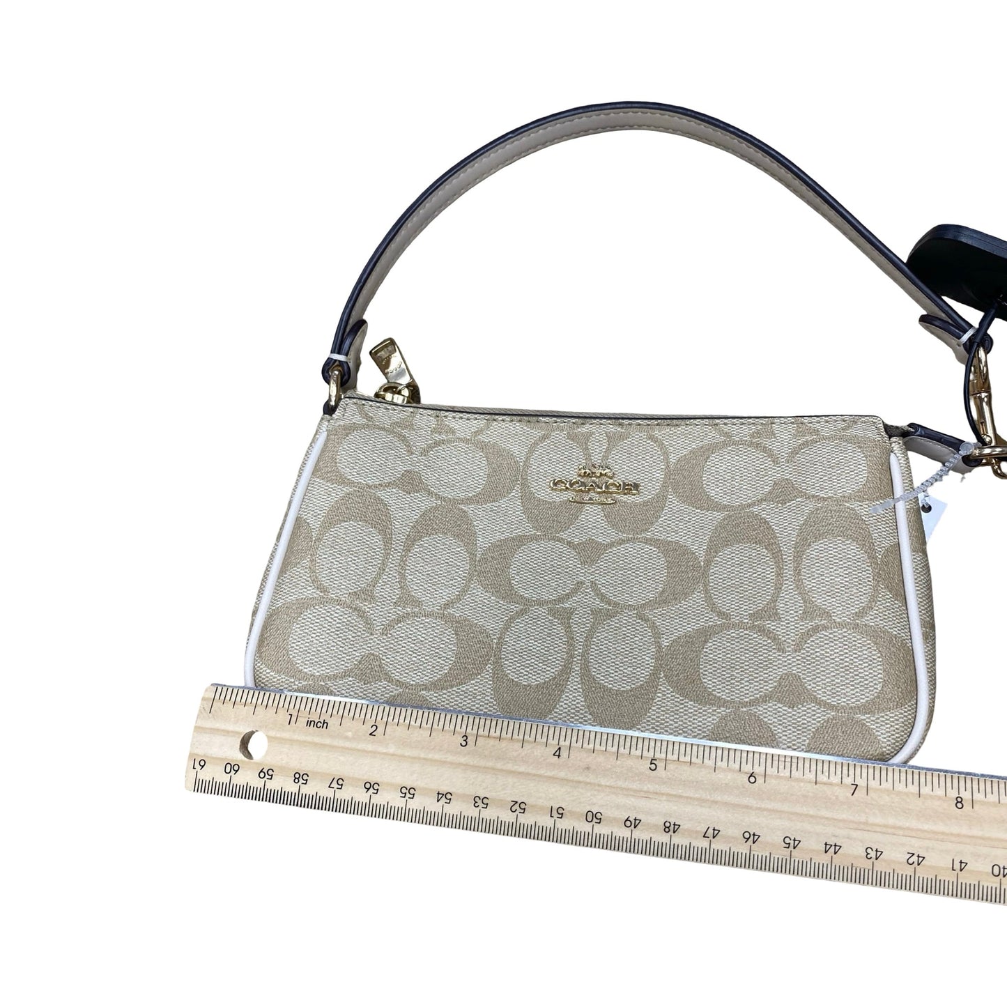 Handbag Designer By Coach In Cream & White, Size:Small