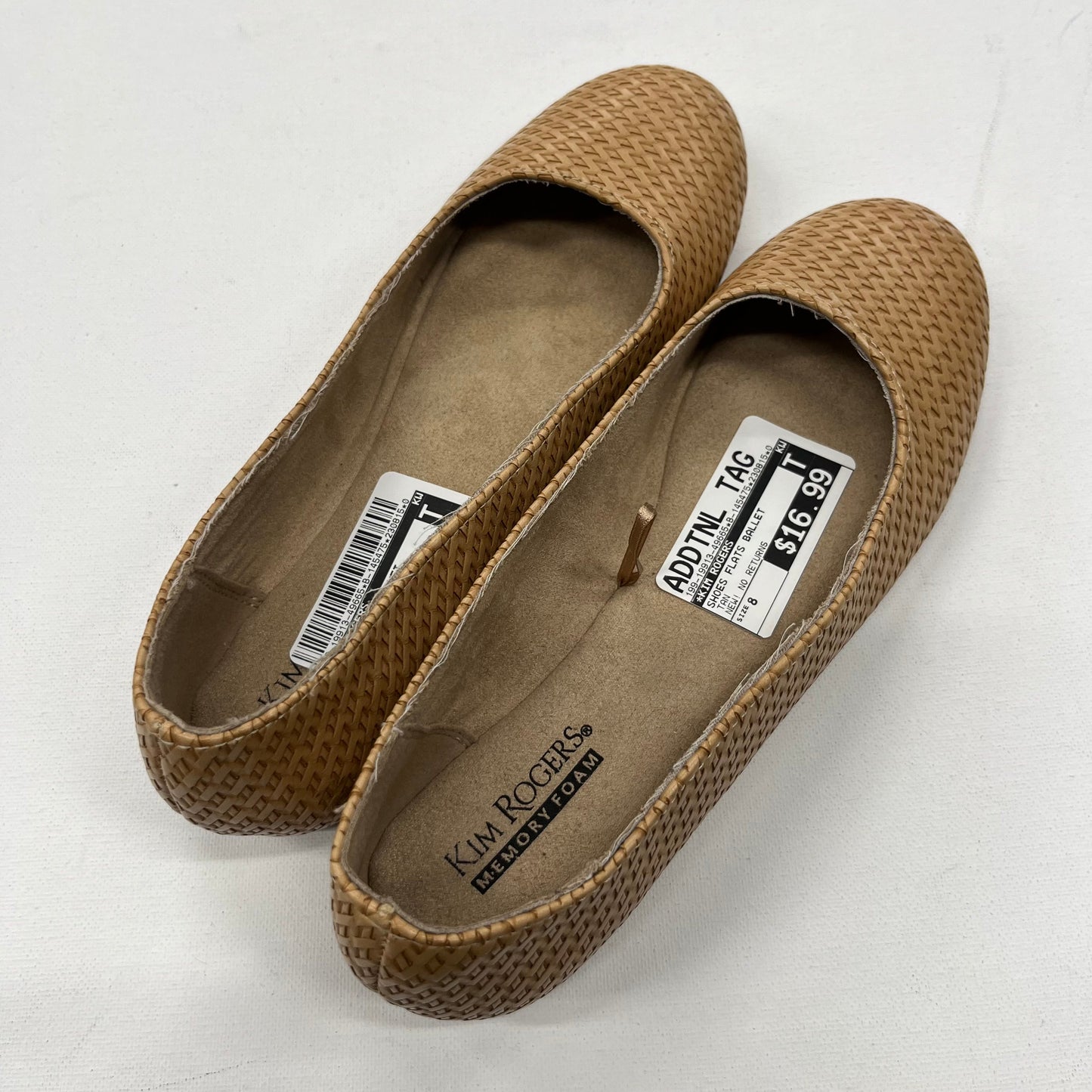 Kim Rogers Memory Foam Ballet Flats Tan NEW Size 8