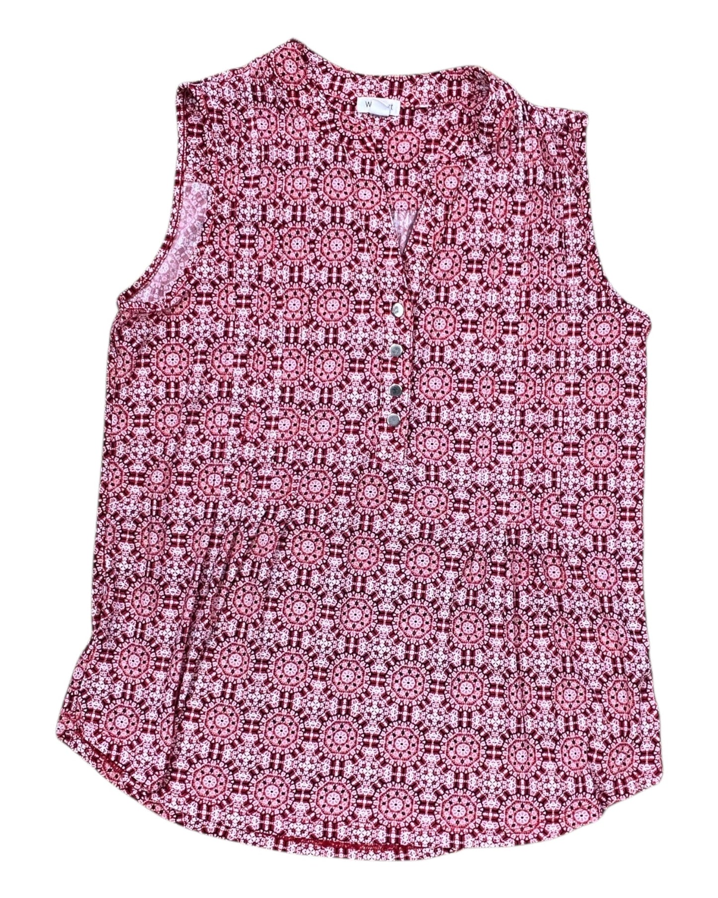 Top Sleeveless By Westport In Red & White, Size:M
