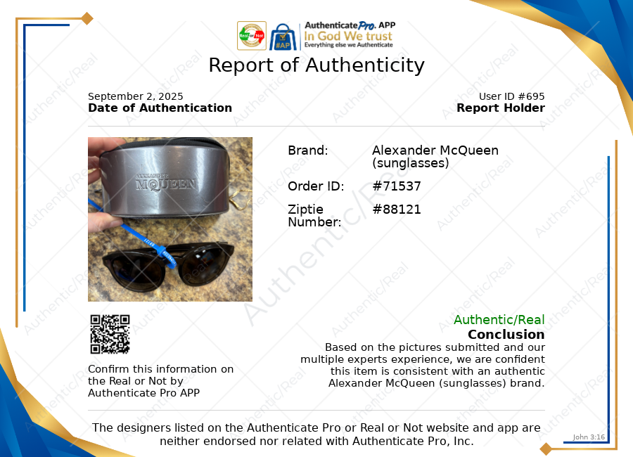 Sunglasses Luxury Designer By Alexander Mcqueen