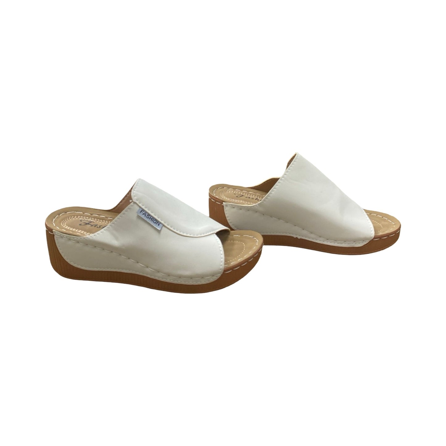 Sandals Heels Wedge By Cmc In Cream, Size:6.5