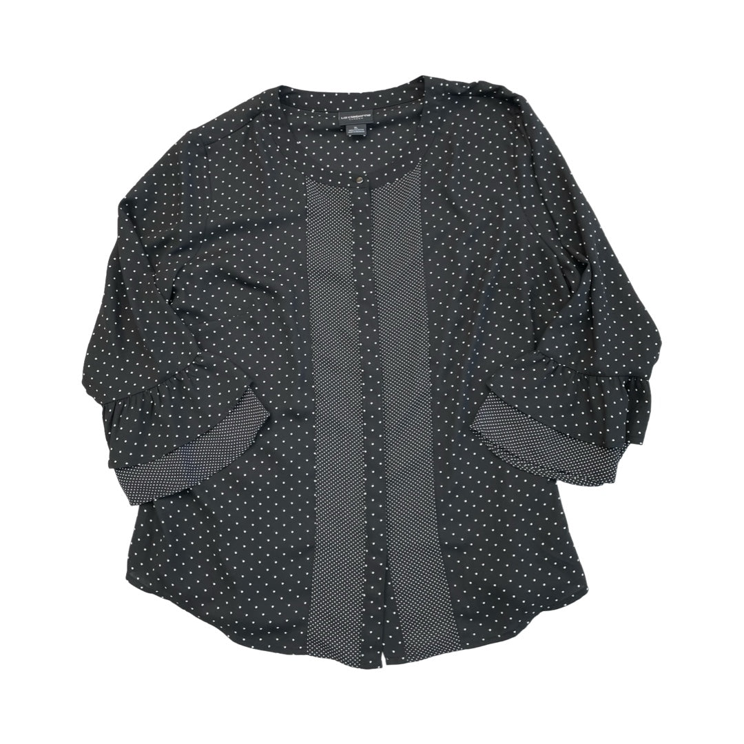 Top Ls By Liz Claiborne In Polkadot Pattern, Size:Xl