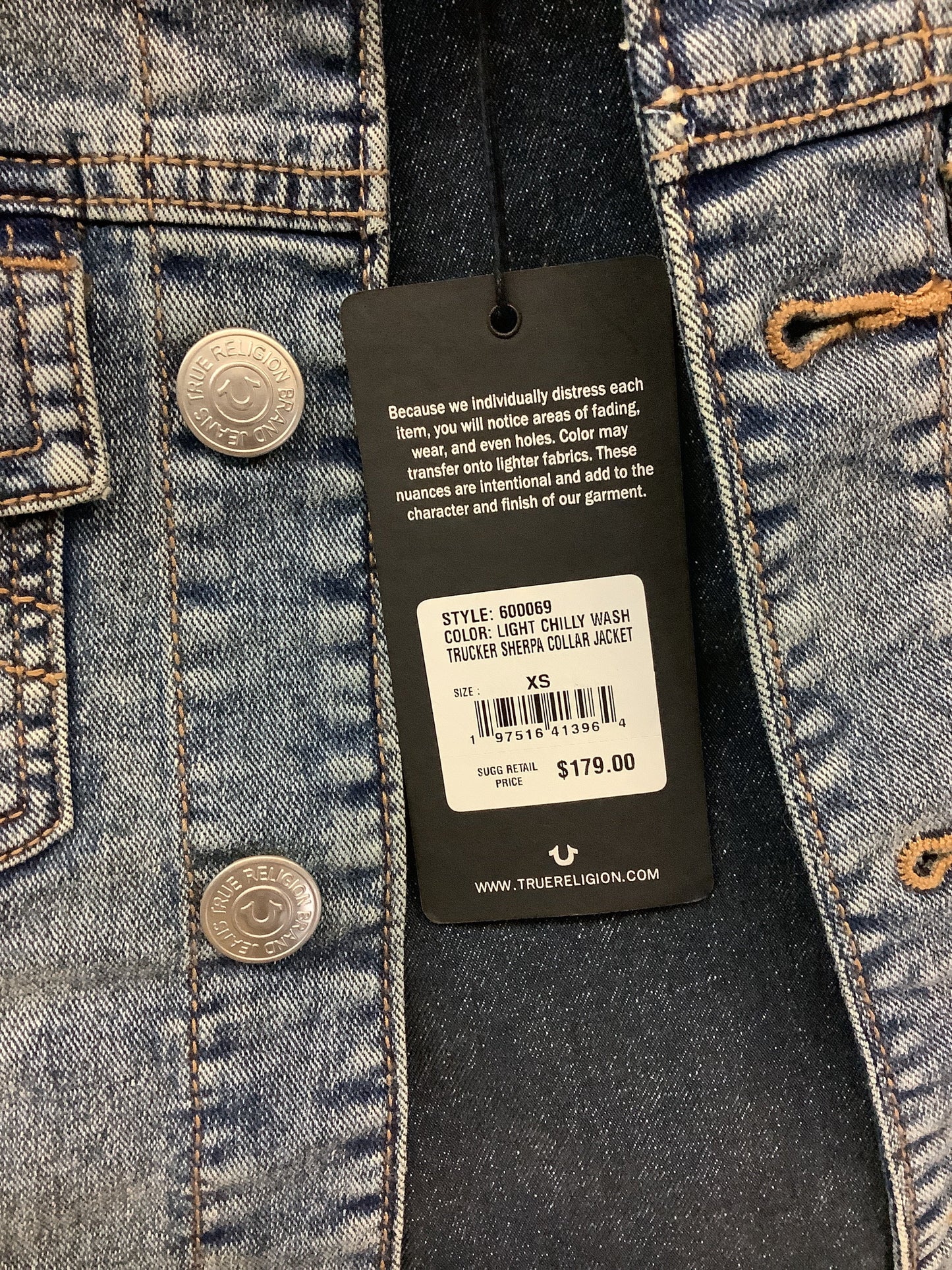 Jacket Denim By True Religion In Blue Denim, Size: Xs
