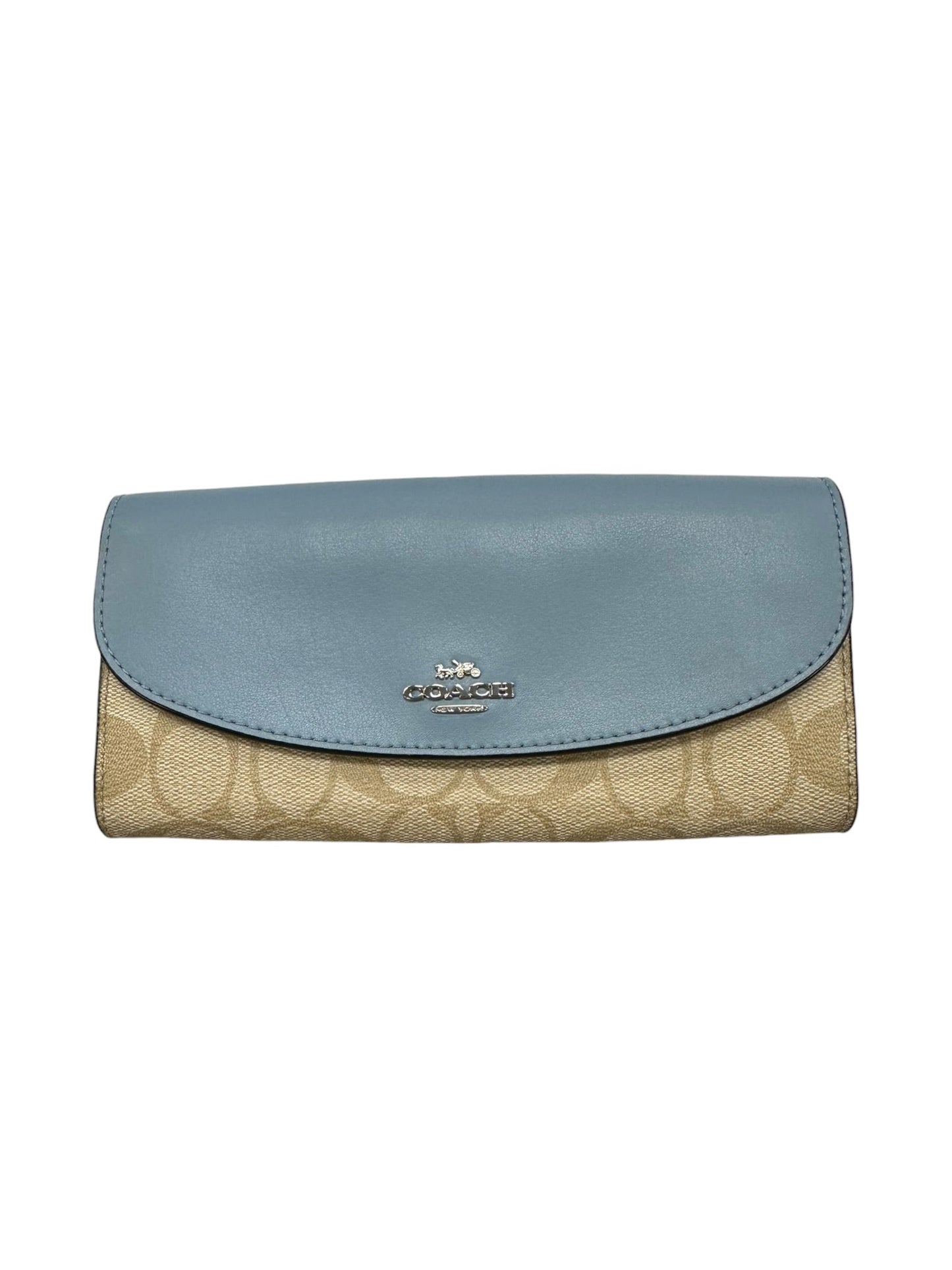 Wallet Designer By Coach In Blue & Cream, Size:Large