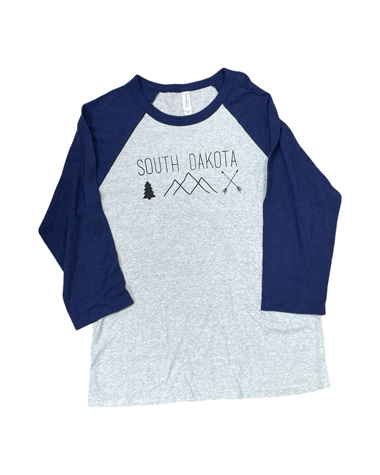 Top Ls By Bella + Canvas In Blue & Grey, Size:M