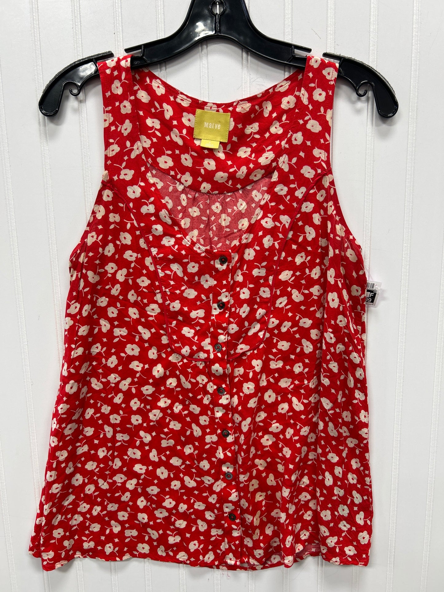 Top Sleeveless By Maeve In Red, Size:S