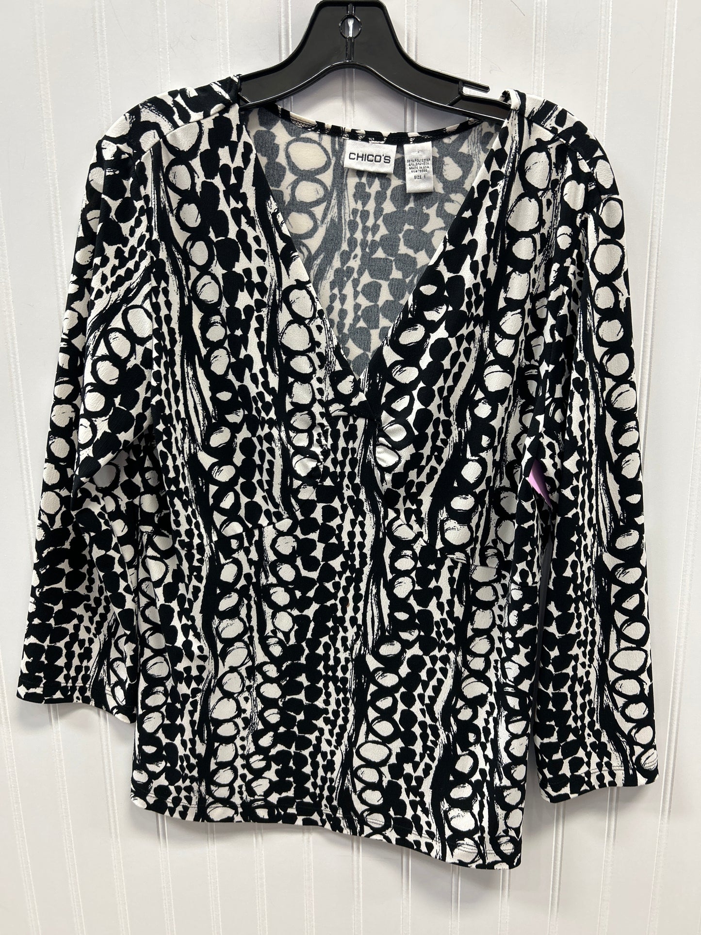 Top Ls By Chicos In Black & White, Size:S