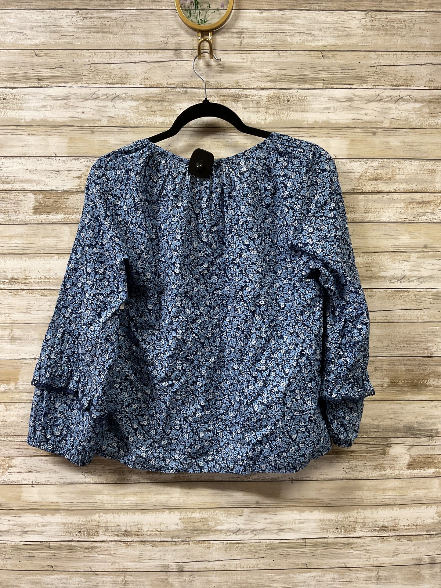 Blouse Ls By J. Crew In Blue & White, Size:Xs