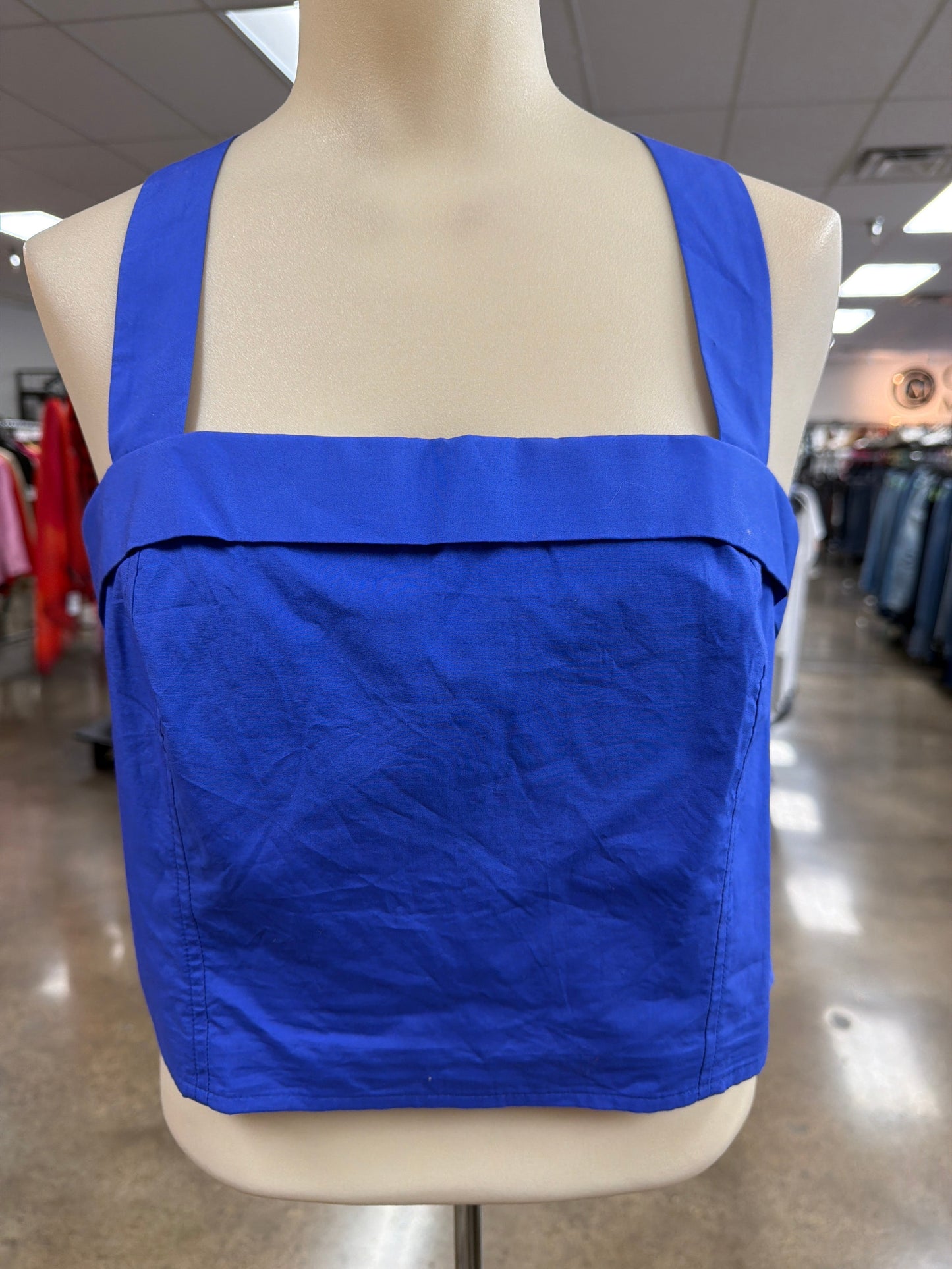 Top Sleeveless By Banana Republic In Blue, Size:M