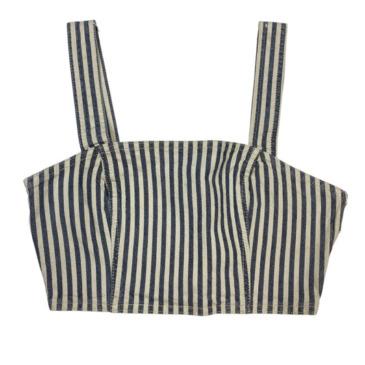 Top Sleeveless By Zara In Blue & Cream, Size:M