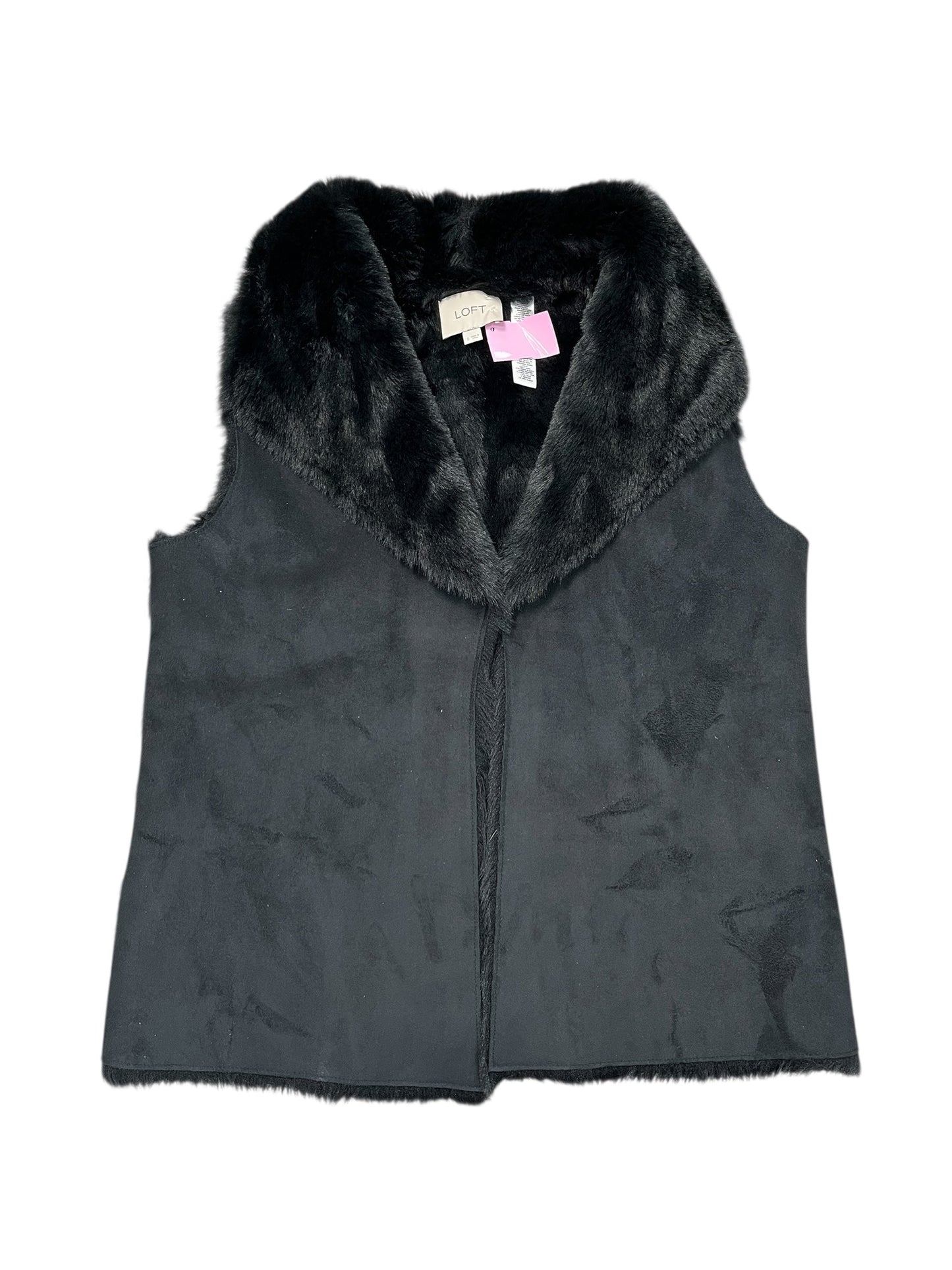 Vest Faux Fur & Sherpa By Loft In Black, Size:S