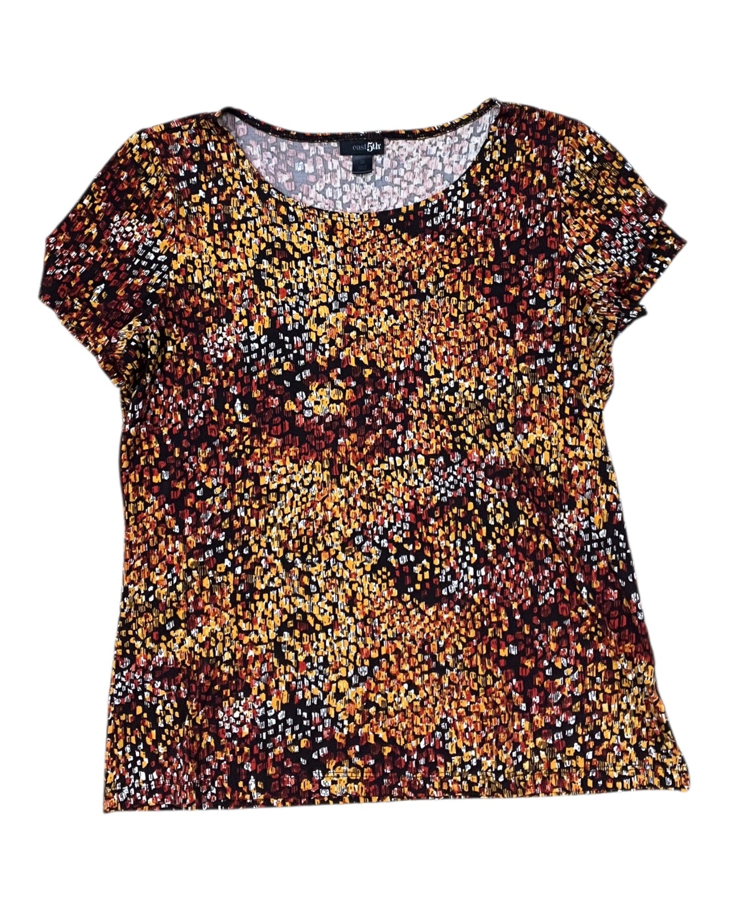 Top Ss By East 5Th In Black & Yellow, Size:M