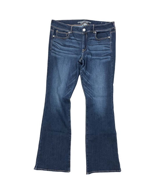 Jeans Boot Cut By American Eagle In Blue Denim, Size:18