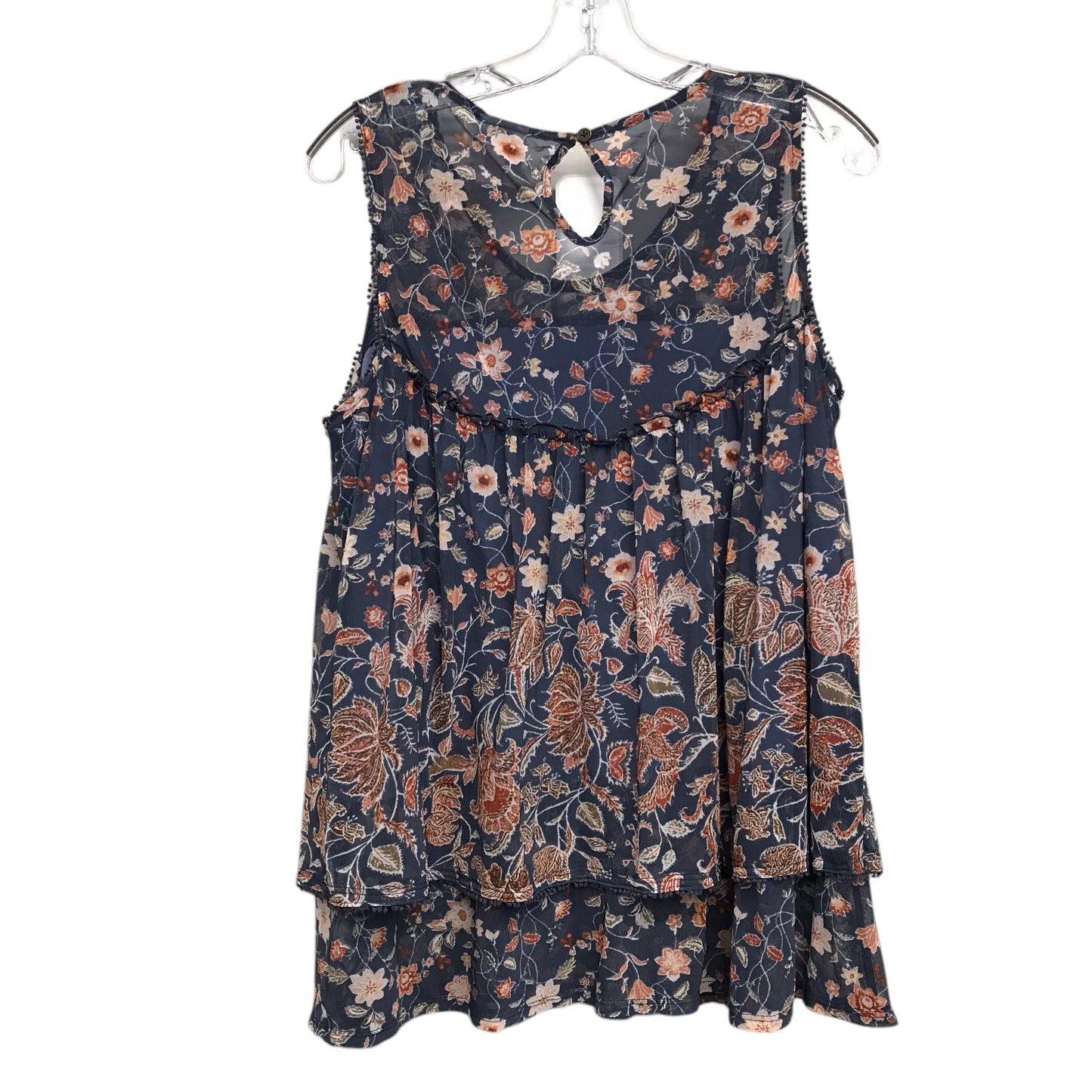 Top Sleeveless By Knox Rose In Floral Print, Size:L