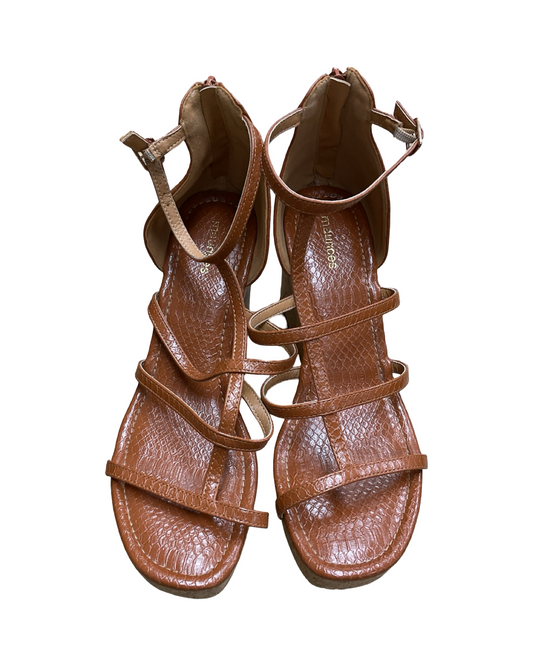 Sandals Heels Wedge By Maurices In Brown, Size:11