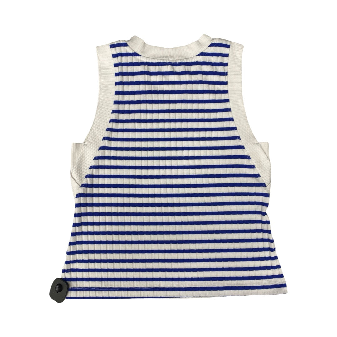 Top Sleeveless By Evereve In Blue & White, Size:M