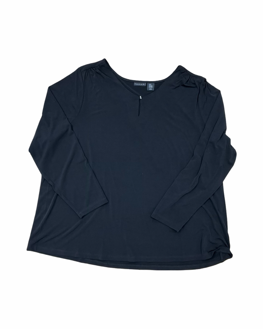 Top Ls By Tahari In Black, Size:2X
