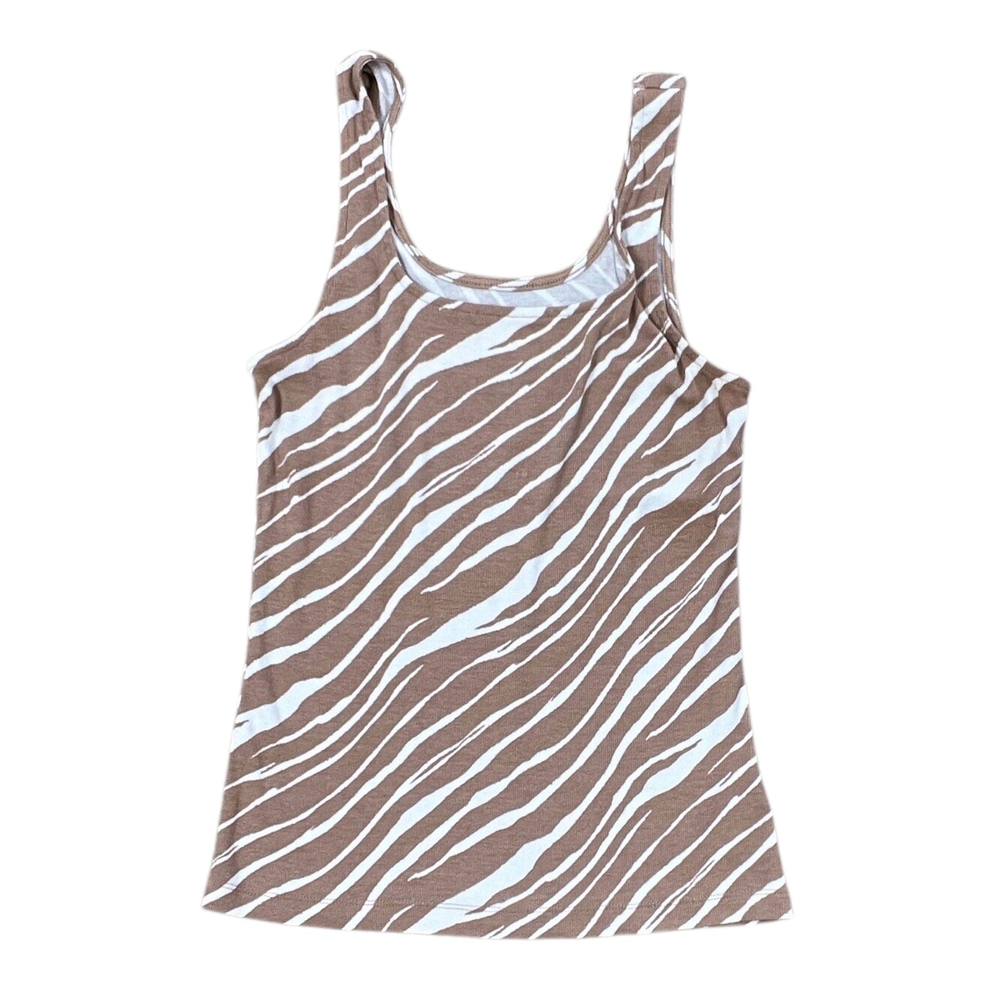 Tank Top By A New Day In Tan & White, Size:M