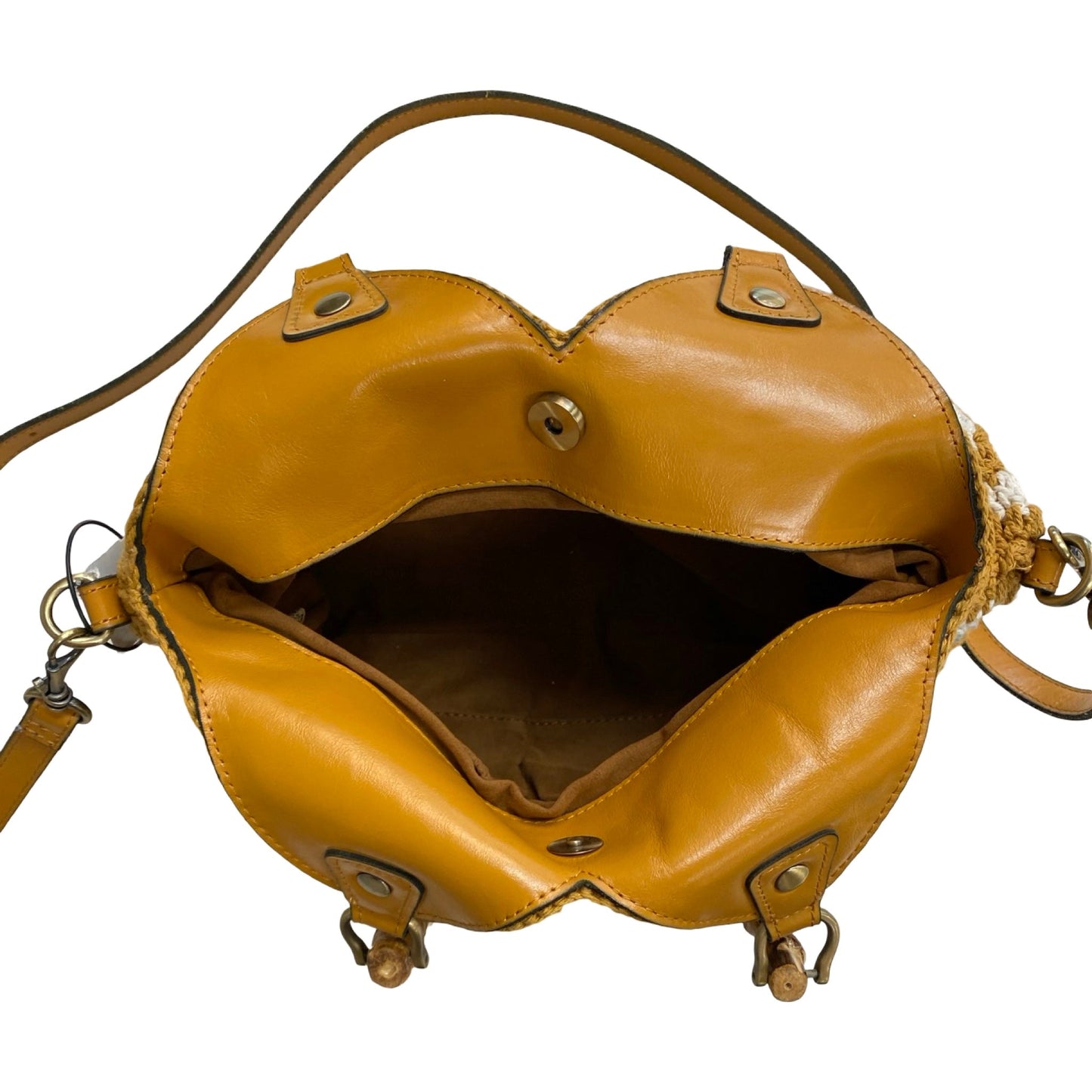 Handbag Designer By Patricia Nash In White & Yellow, Size:Medium