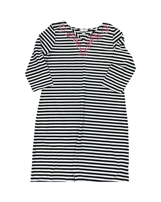 Dress Casual Midi By Christopher And Banks In Black & White, Size:Xl