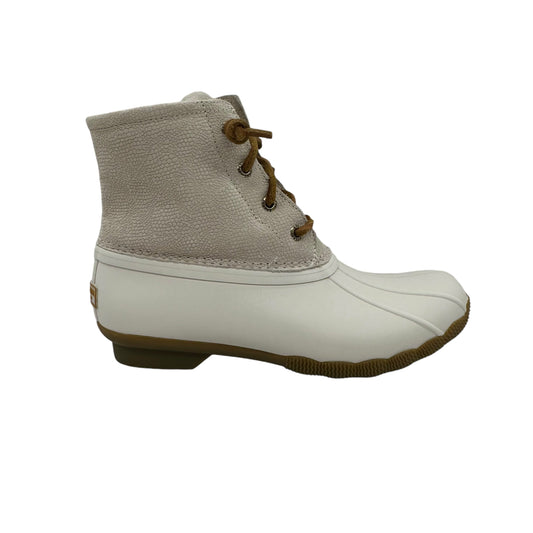 Boots Snow By Sperry In Cream, Size:6.5